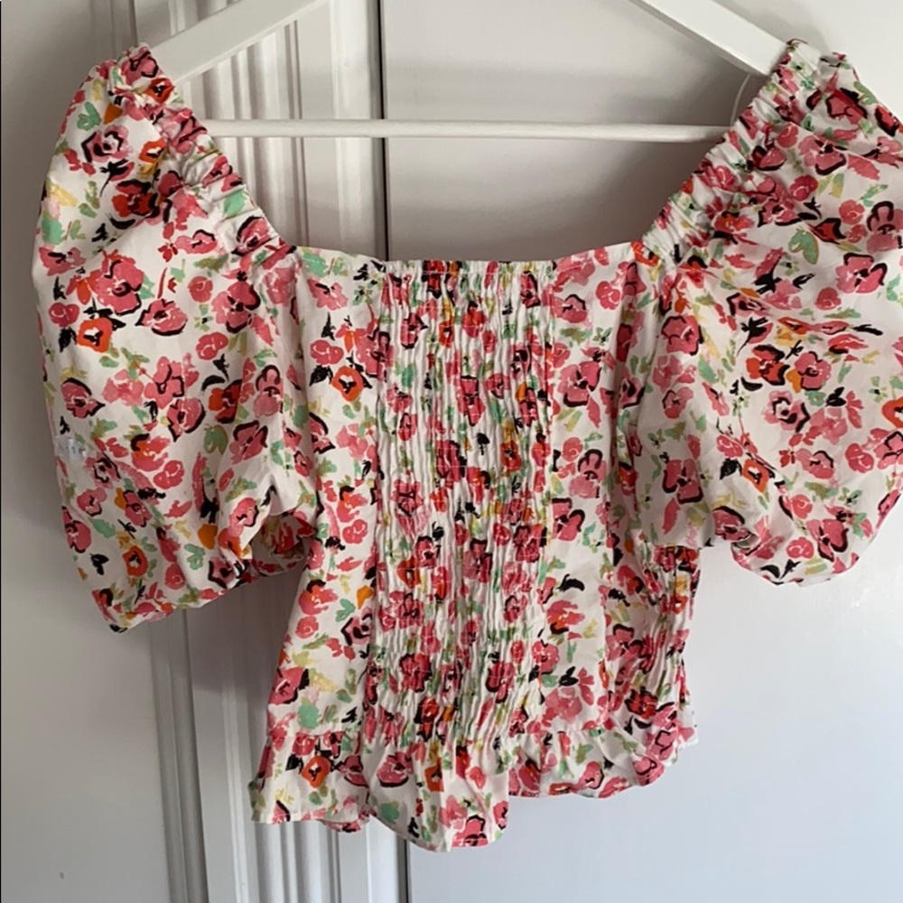 Zara Elastic Trim Print Top - image 5